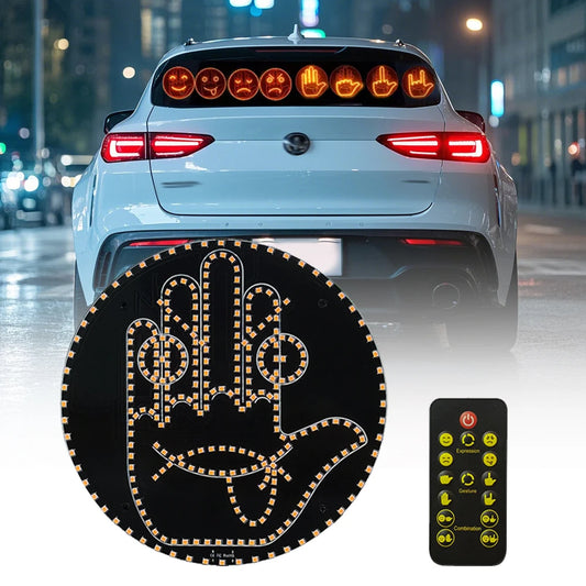 Waterproof Car Glow Palm Main Gesture Light Car Led Lighting Expression Finger Light Road Rage Middle Finger Gesture Palm Light