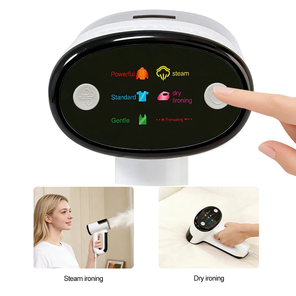 Handheld Steam Iron Household Garment Ironing Machine Strong Suction Dry Ironing Vacuum Steamer with Intelligent Handle Sensor
