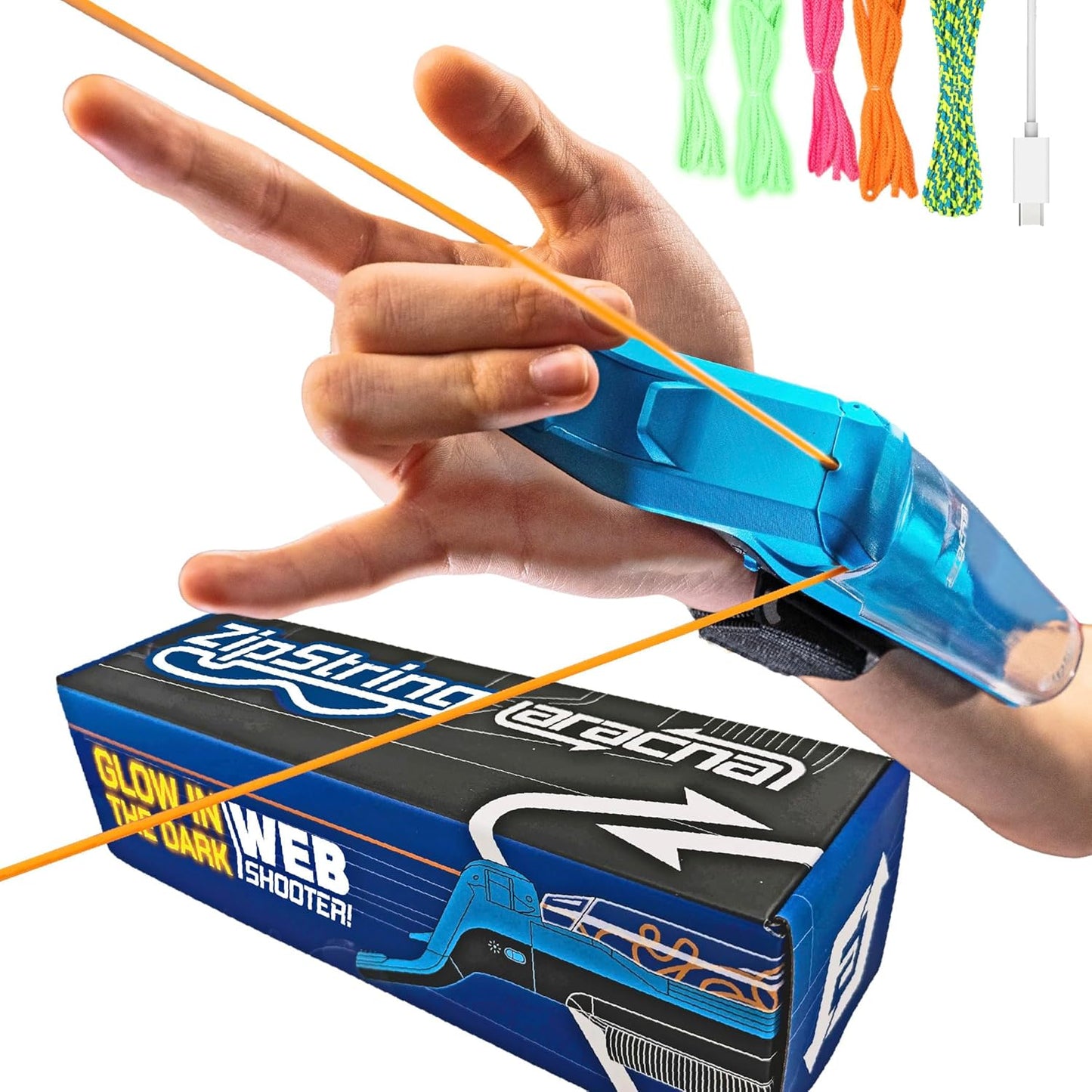 Aracna Glow-In-The-Dark Webshooter – Superhero String Launcher Toy for Kids, Teens & Adults – Patented, Reloading, Durable & Viral Web Shooting Action Toy for Endless Tricks & Epic Battles