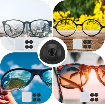 4 Pcs Replacement Cleaner Pads Compatible with Carbonklean Eyeglass Cleaner, Eye Glasses Cleaning Brush Pad Tool, for Cleaning Fingerprint of Lens and Glasses