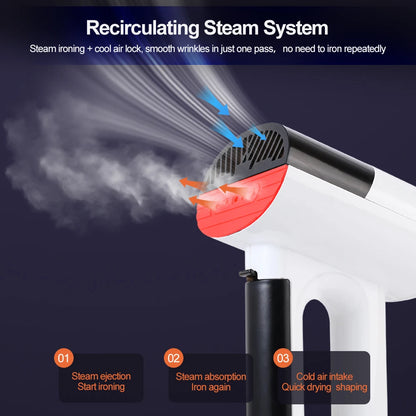 Handheld Steam Iron Household Garment Ironing Machine Strong Suction Dry Ironing Vacuum Steamer with Intelligent Handle Sensor