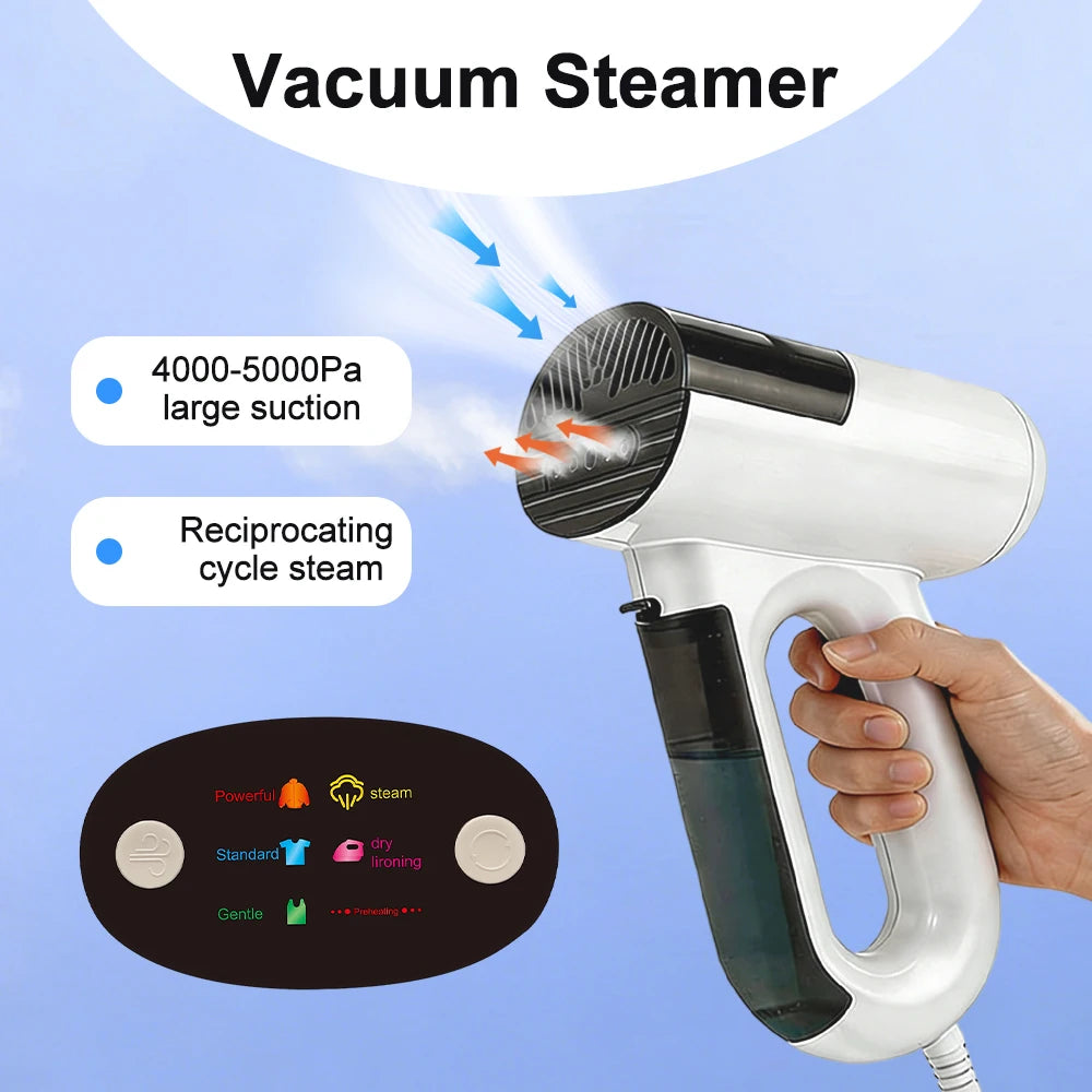 Handheld Steam Iron Household Garment Ironing Machine Strong Suction Dry Ironing Vacuum Steamer with Intelligent Handle Sensor