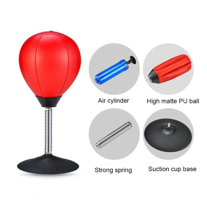 Desktop Boxing Ball Have Suction Cup Desk Punching Bag Boxing Equipment Kids and Adults Stress Relief Boxing Practice Exercise