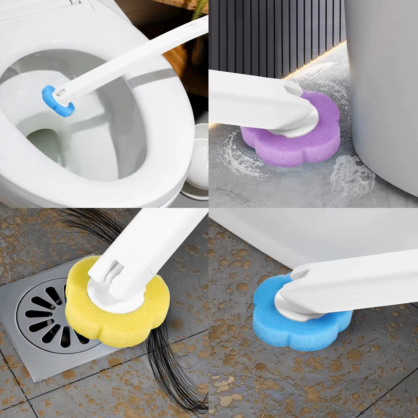Toilet Brush with Disposable Replacement Head Kits Upgrade Long Handle Bathroom Cleaning Brush for Home Wc Accessories